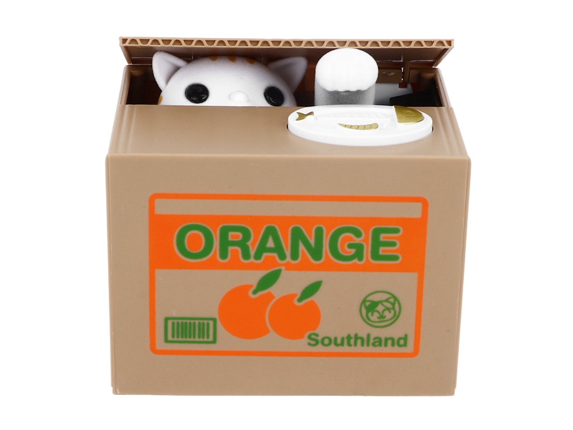 Bonita Hucha Automática Con Forma De Gato Para Que Los Niños Ahorren Dinero - Blanca