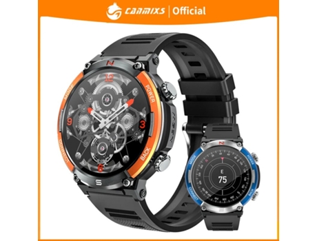 Reloj inteligente Hombres Brújula Bluetooth Llamada Control de la Salud Deportes Fitness Tracker Smartwatch impermeable para Android IOS VEANXIN
