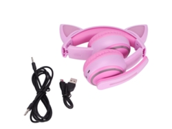 Auriculares Bluetooth Multifuncionales Plegables Con Orejas De Gato Para Niñas, Ideales Estudiar,