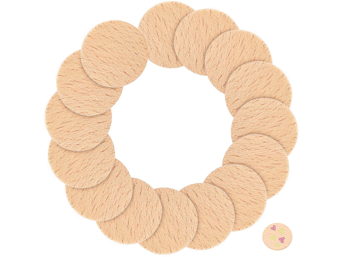 50 Rebanadas De Madera Natural Sin Terminar Recortes Redondos Para Manualidades Diy Adornos 3,8x3,8x0,35cm