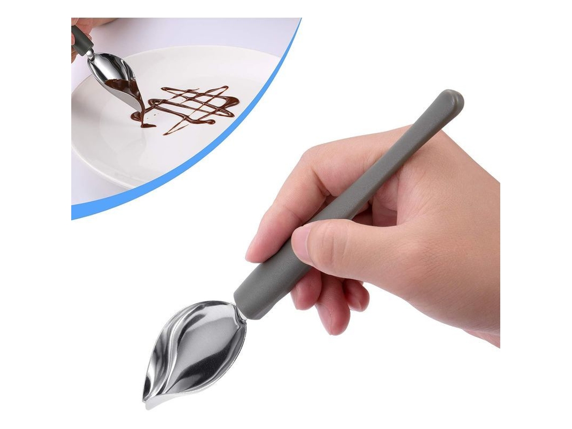 Set Cucharas Decoración Culinaria 2 Piezas Acero Inoxidable Para Postres Café Platos