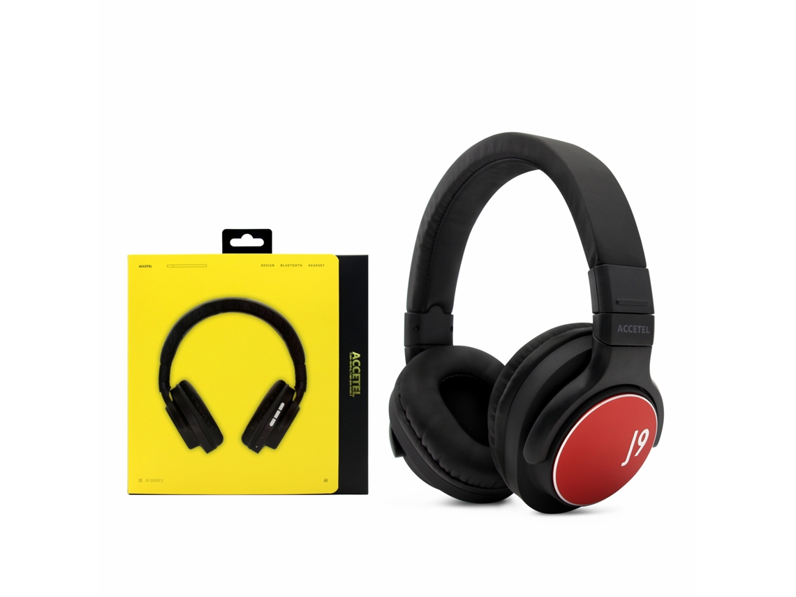 Auriculares Inalámbrico ACCETEL J9 (On Ear - Micrófono - Rojo)