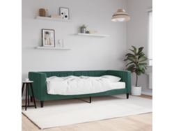 Sofá Cama Con Colchón Terciopelo Verde Oscuro 80x200 Cm