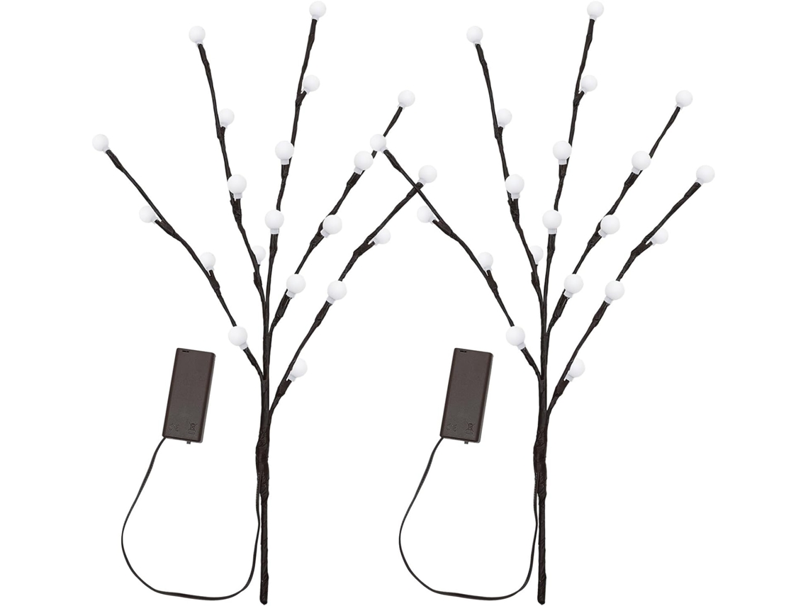 2 Luces Led Decorativas Para Ramas, Funcionan Con Pilas, Luces De Luz Suave Para Árboles Y Jarrones.
