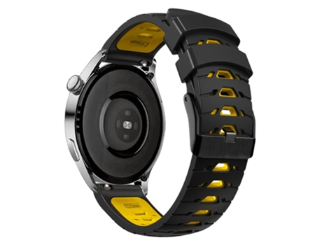 Correa de Silicona con agujeros trapezoidales para Samsung Galaxy Watch 5 40mm/44mm/5 Pro 45mm - amarillo negro