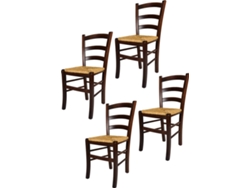 Conjunto de 4 Cadeiras T M C S Venezia (Castanho - 88x43x46 cm - Madeira)