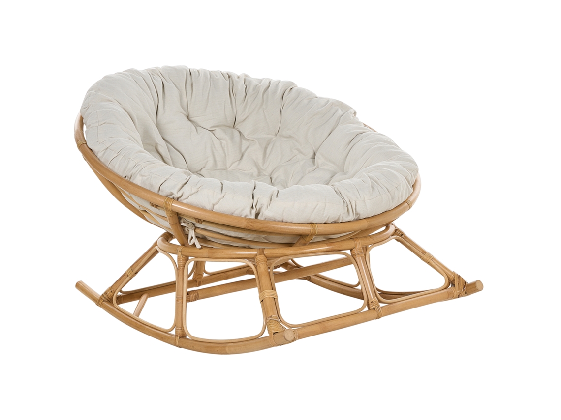 Silla mecedora BELIANI Orvieto de Ratán Natural 110x108x72
