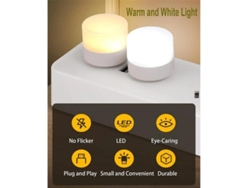 Luz Nocturna Usb Mini Lámpara Led Luz Nocturna Enchufable Pequeñas Luces Nocturnas Blanco Cálido Lámpara Usb Para Habitación Baño Pasillo Yizhood