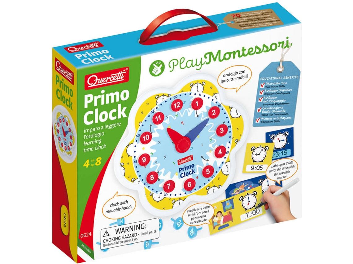 Juego Educativo QUERCETTI Play Montessori Primer Reloj (Edad Mínima: 4 Años - 29 x 24 x 6 cm)