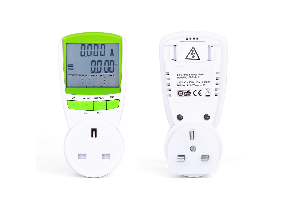 Medidor De Tensión Eléctrica, Corriente, Prueba De Potencia, Medidor De Energía, Socket Británico, Display Lcd Digital, Electrodoméstico