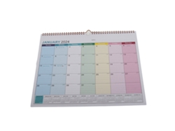 Calendario de pared sencillo en inglés, tamaño escritorio | Sin marca