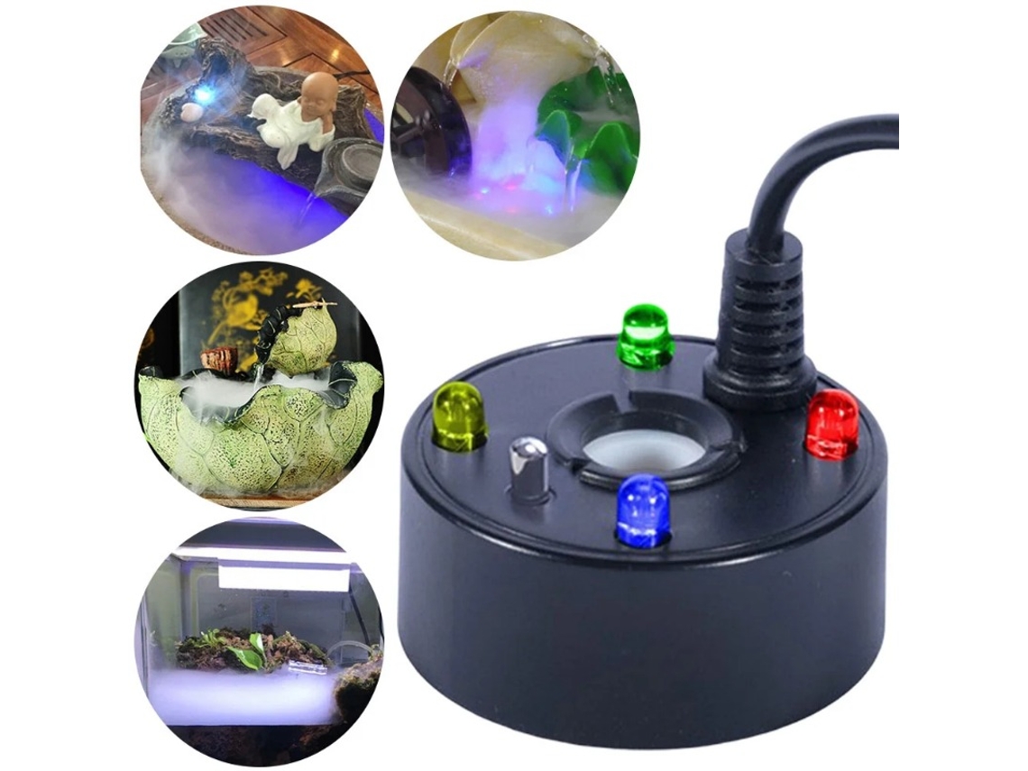 Generador De Niebla Con 4 Led Para Estanques, Para Fuentes Y Acuarios, Color Negro,chrui
