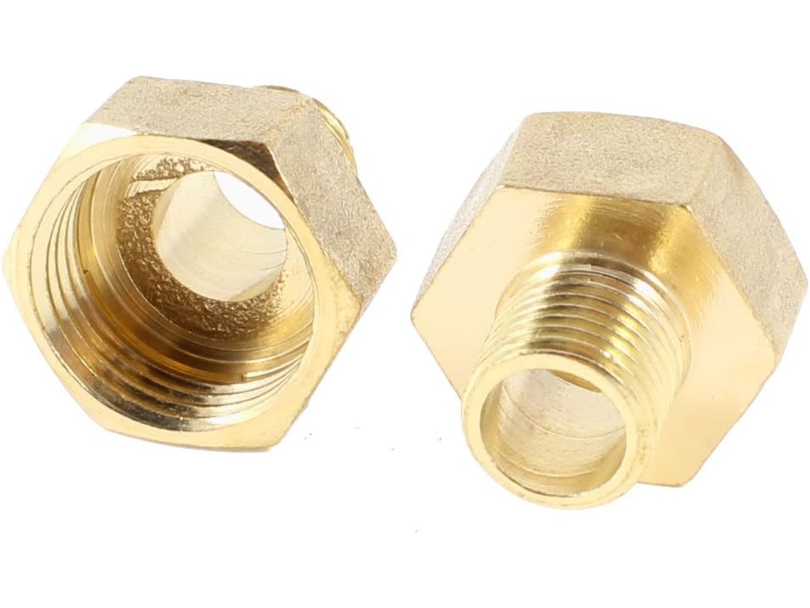 2 adaptadores de acoplamiento de tubería con rosca macho de 1/4'' 'pt' x 1/2'' 'npt', conexión hexagonal, CHABERLU