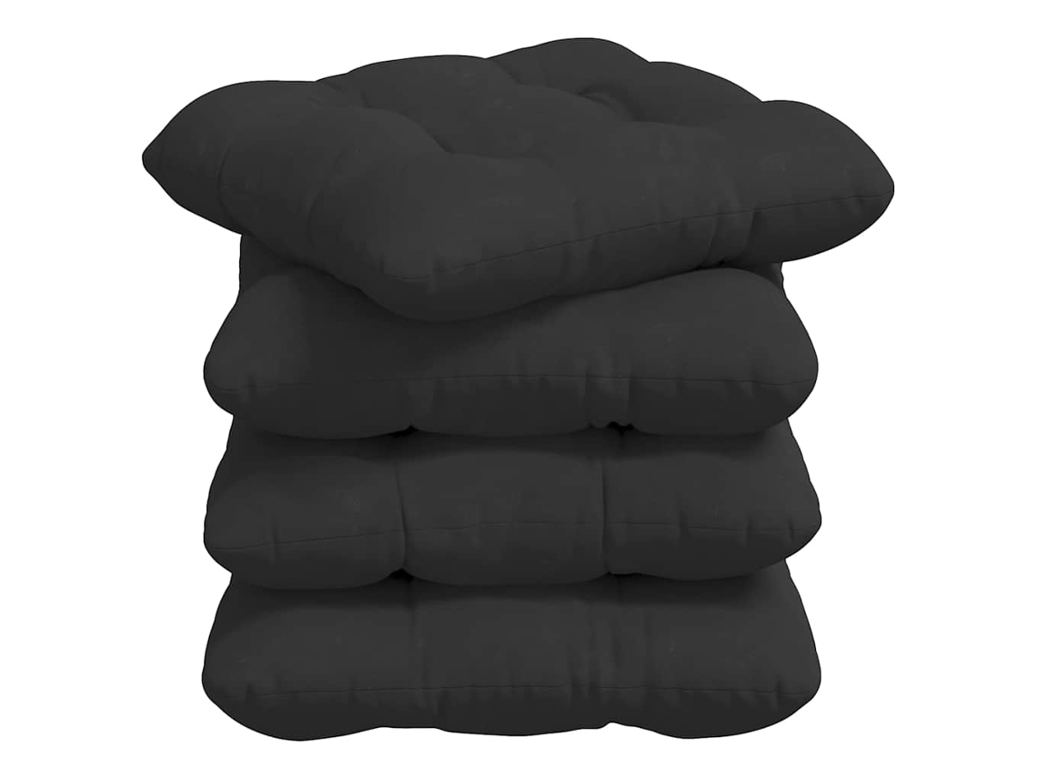 Cojines para asiento, 4 unidades, color negro, 40 x 40 cm, HARLANV1