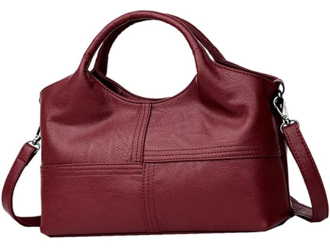 Bolso de mano vintage para mujer, gran capacidad, bolso de hombro multifuncional, elegante en piel suave.