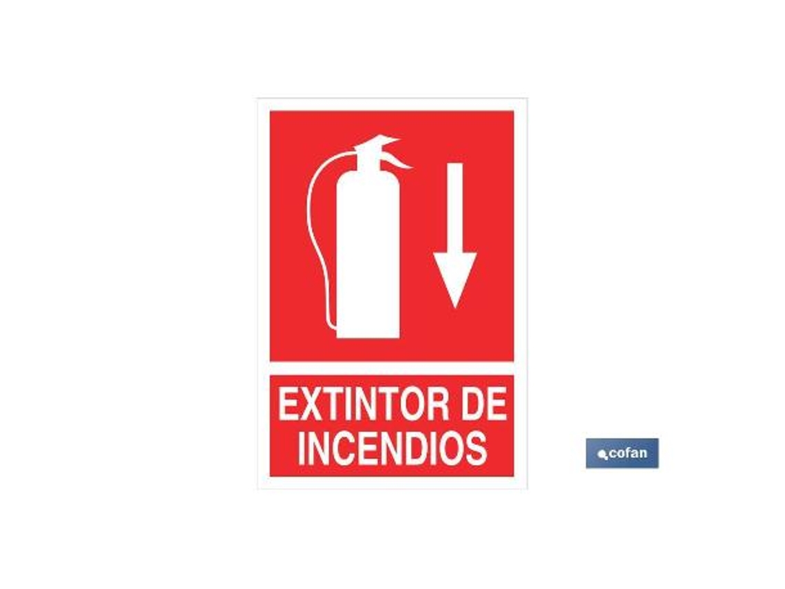 Señal luminiscente 210x148mm. extintor de incendios pictograma + texto