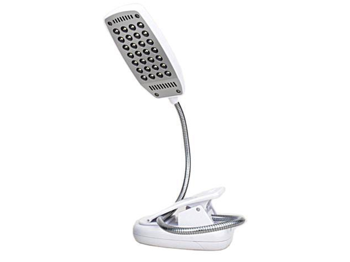 Luz de teclado USB/batería, brazo flexible con 28 LED, 3 niveles de brillo