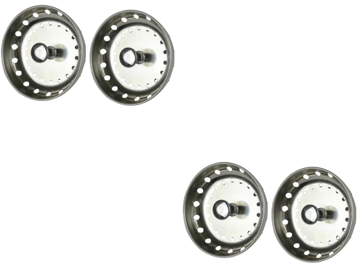 Juego de filtros de baño de 4 piezas con rejilla para desagüe de bañera, recogedor de pelos y filtro de desagüe de acero inoxidable. Slowmoose
