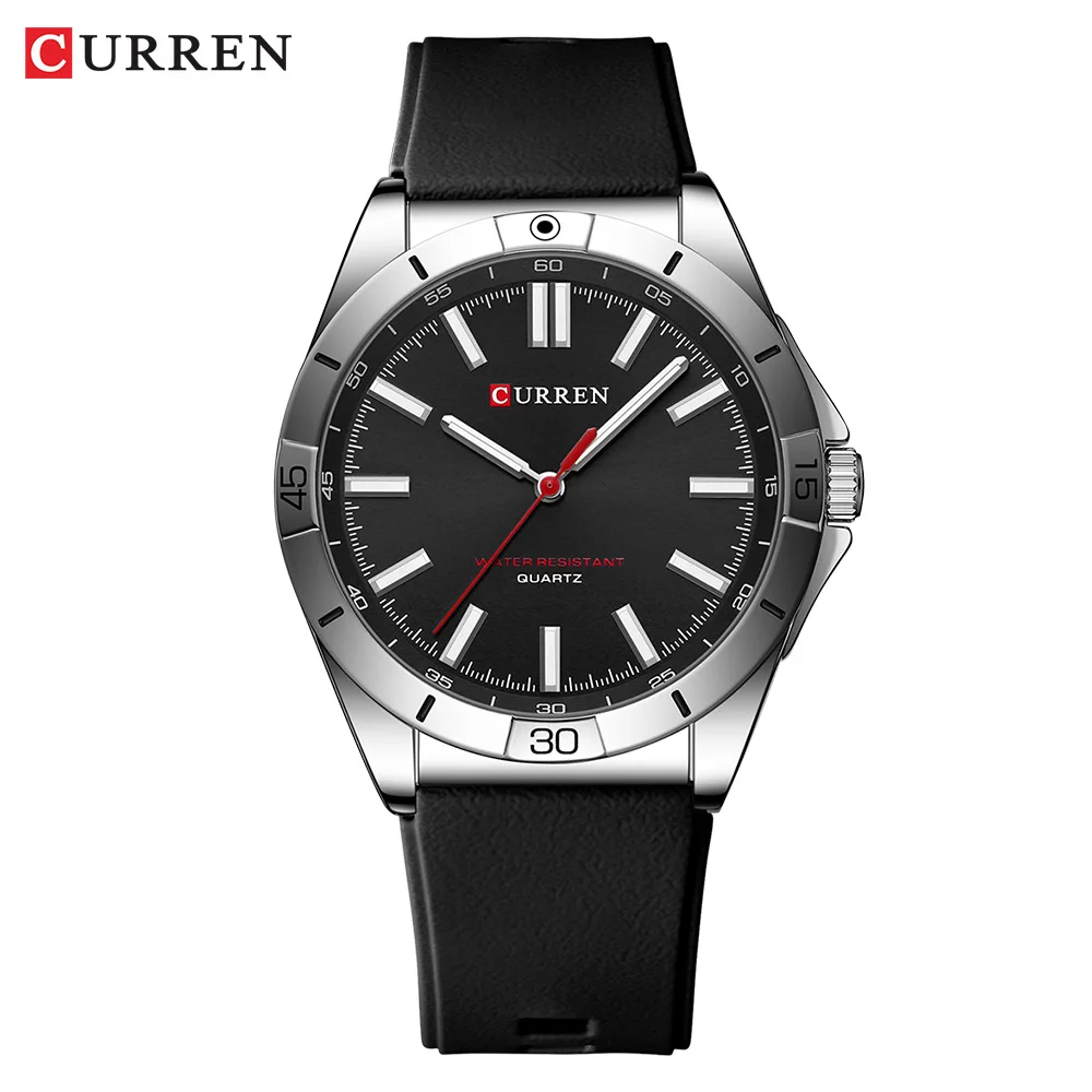 Reloj Deportivo De Cuarzo Resistente Al Agua (negro) Con Correa De Silicona Informal