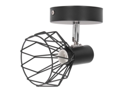 Apoio de Lâmpada Parede E14 Metal Estilo Industrial Preto ZYBLSSBB