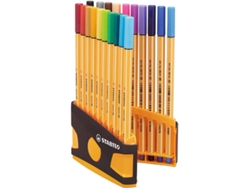 Marcador Stabilo Ponta de Fibra Point 88 Cor Parade Antracite/Laranja Estojo de 20 Unidades Cores Sortidas
