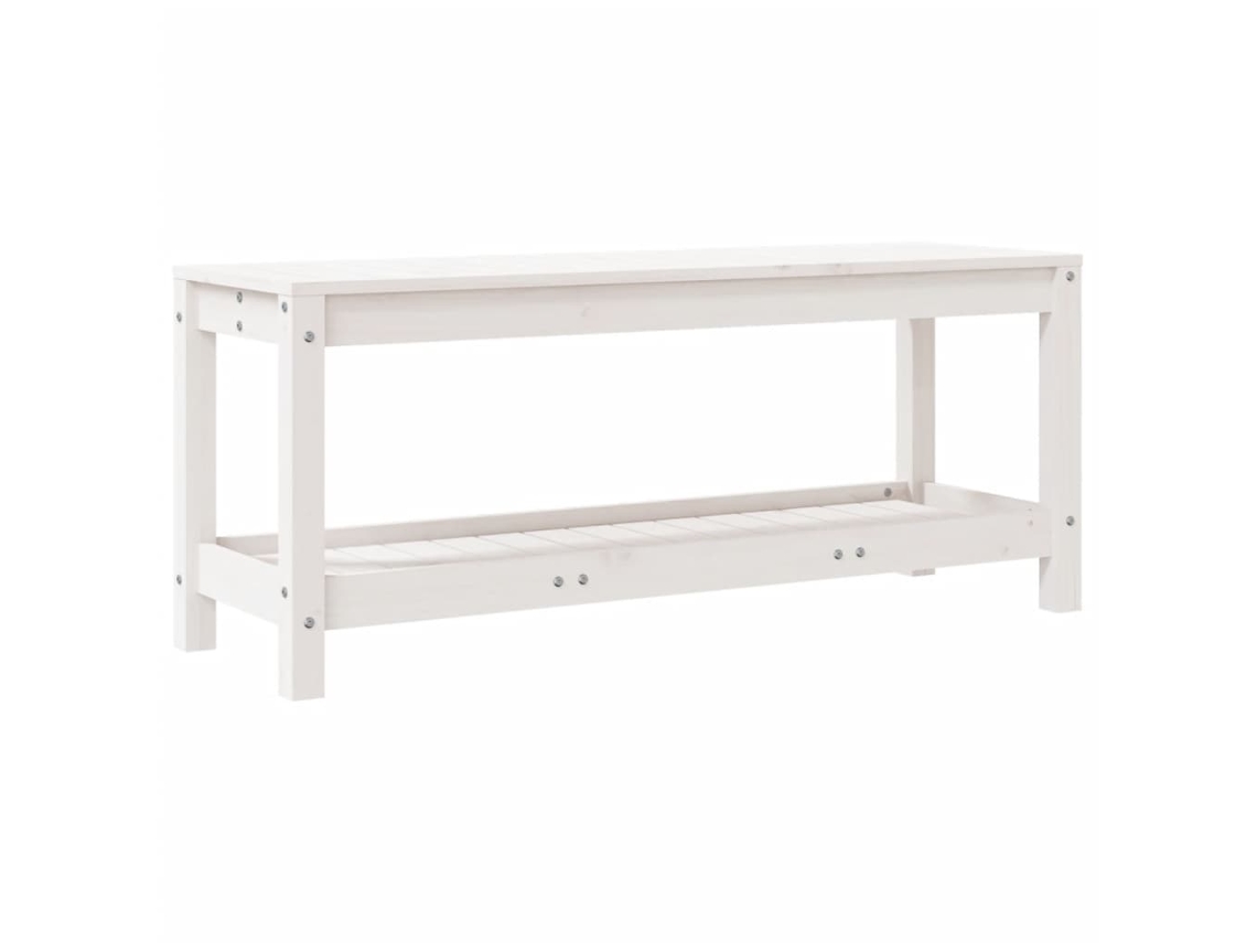 Banco de jardín madera maciza de pino blanco VIDAXL (108x35x45 cm)