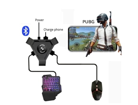Controlador de Gamepad móvil PUBG, convertidor de ratón y teclado para juegos para teléfono Android a PC, convertidor de adaptador Bluetooth + jueg...