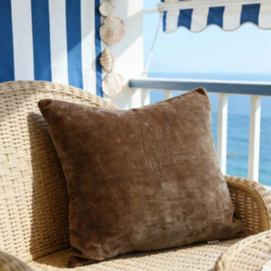 Conjunto 2 Almofadas Veludo Chenille Sofá Cama Macio 60cm