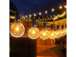Guirnalda Led Para Fiestas Al Aire Libre, 30 M, Con 50+2 Bombillas Irrompibles, Resistente Al Agua Ip44, Ideal Para , Jardines, Bodas Y Fiestas.