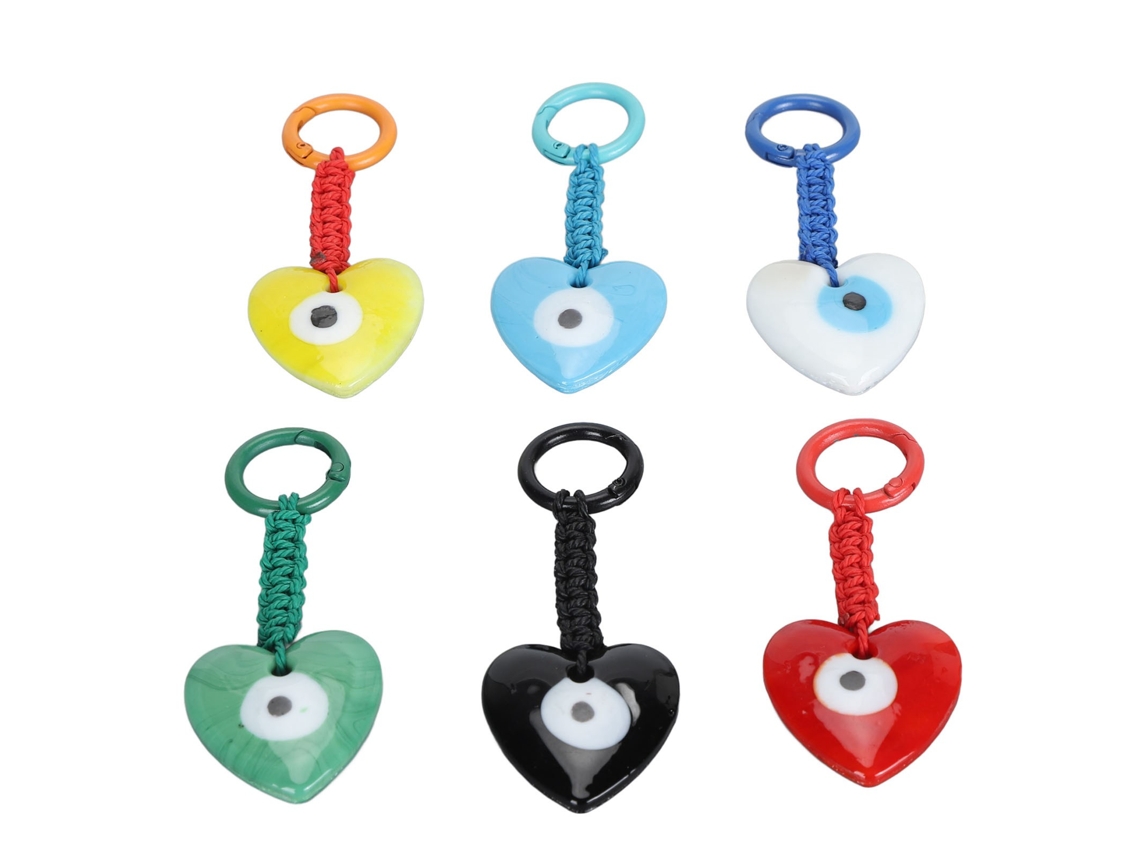 6 Llaveros Decorativos Con Forma De Ojo, Ligeros, Bonitos, De Vidrio Orgánico Para Cartera, Mochila O Bolso.