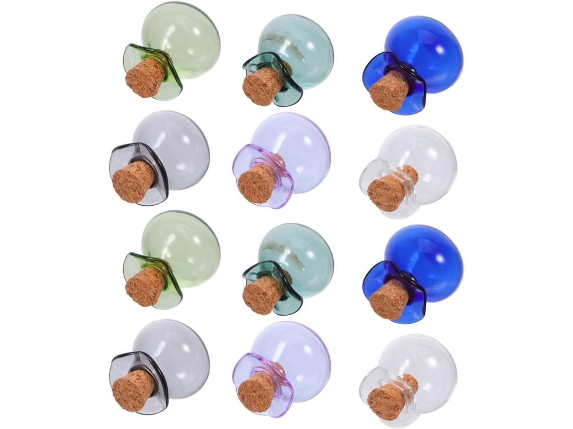 Botellas Decorativas Vidrio Ligeras Protectoras Juego 12 Tapones Corcho Manualidades Recuerdos Mini Boda