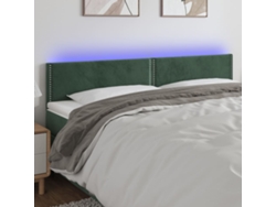 Cabecero Con Led De Terciopelo Verde Oscuro 200x5x78/88 Cm