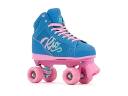 Patins 4 Rodas Lumina Junior Azul Rosa Eu 35 1/2Rio Roller