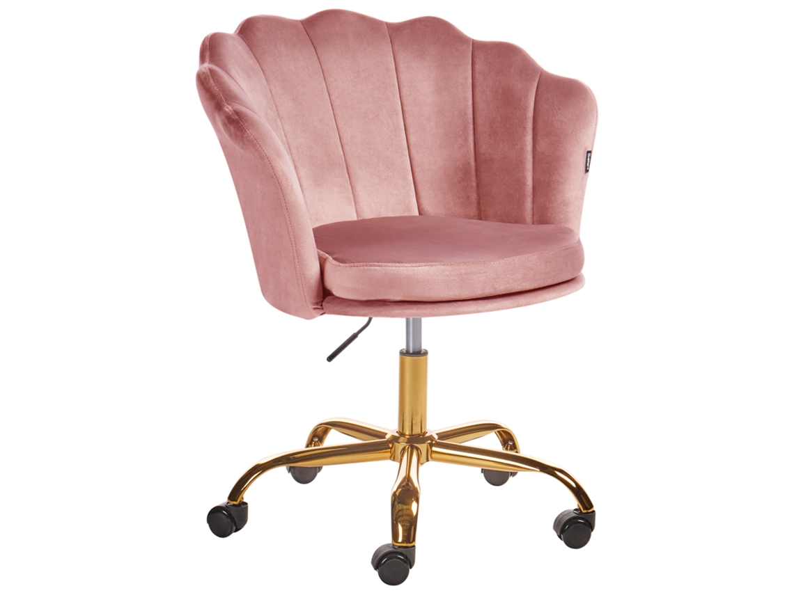 Silla de oficina BELIANI Monticello de Terciopelo Rosa 60x60x89