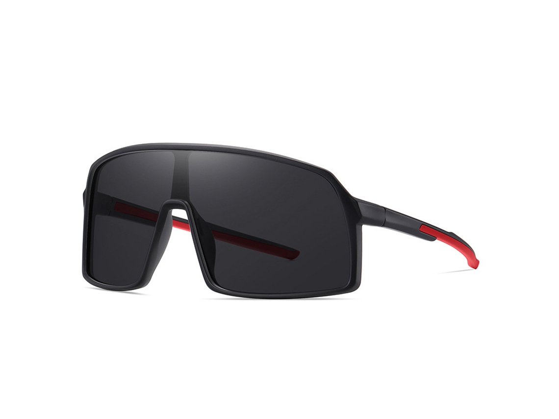 Gafas de ciclismo de montaña Gertiz polarizadas UV400 para uso doméstico y para mujer (negro y rojo)