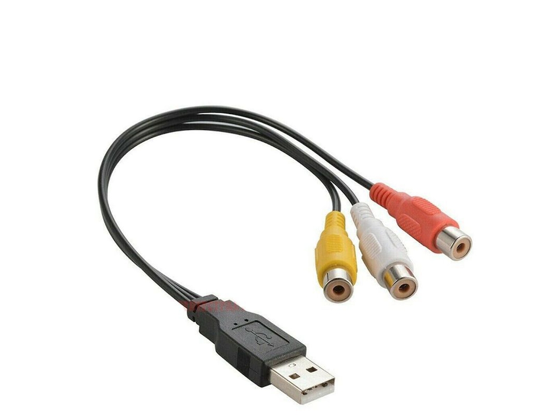 Cable Convertidor De Vídeo Av Usb 2.0 Macho A 3 Rca Rgb Hembra Para Hdtv Y Pc