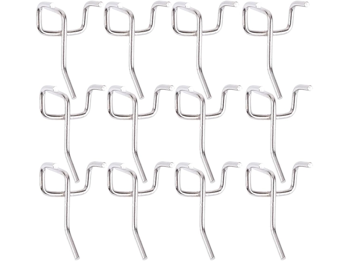 Ganchos plateados para puertas, requieren perforación, 100 unidades