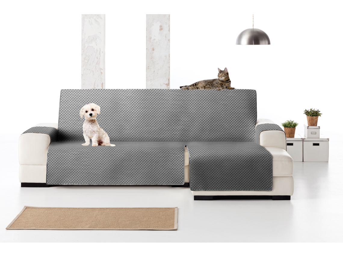 Funda tejido acolchado para Chaise Longue Elena (240 cm - gris) orientación derecha