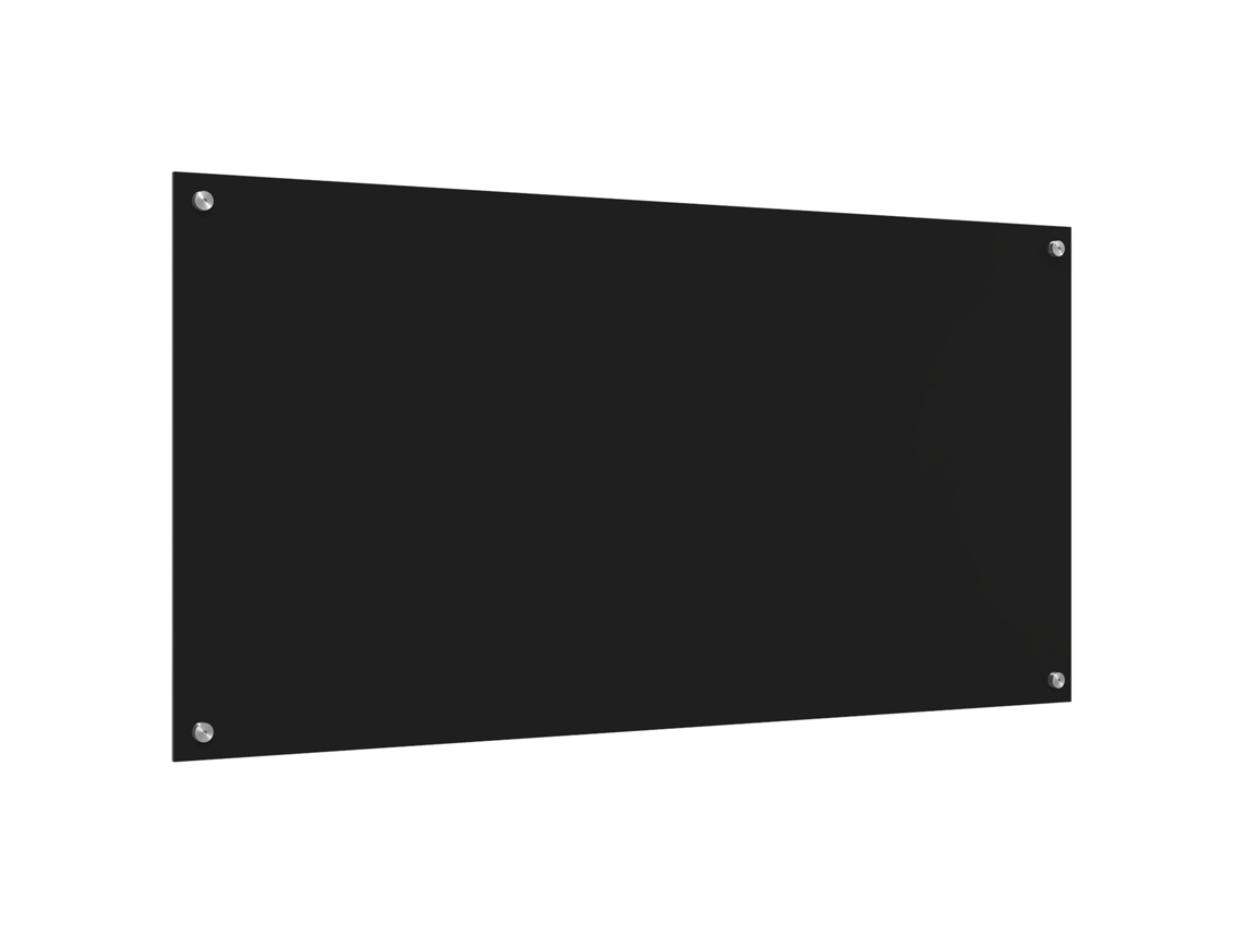 Protector contra salpicaduras de cocina de vidrio templado Vidaxl, color negro (120 x 60 cm)