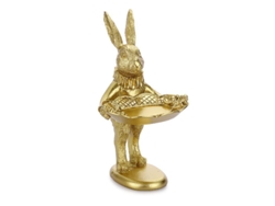 Plato De Joyería Con Estatua De Conejo Dorado Linjou Para Anillos Y Accesorios Decorativos