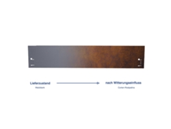 Borduras jardin acero corten de 120 cm de longitud, 13,5 cm de altura, garden bordas - metal galvanizado en caliente GREEN-SPLIT