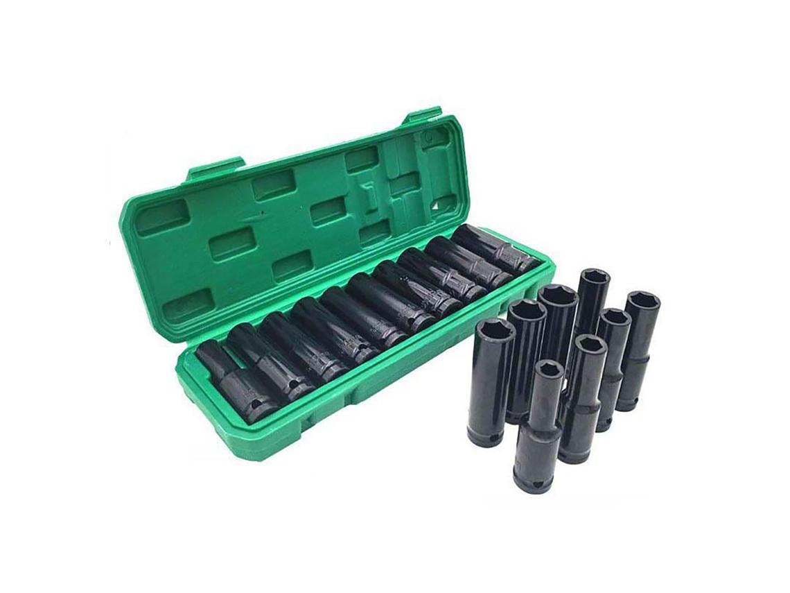 Juego De 10 Vasos De Impacto De 1/2 Pulgada (de 10 Mm A 24 Mm) Para Llaves Eléctricas Y Taladros Neumáticos.