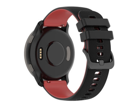 Correa de Silicona dos colores 22mm textura de rejilla para Suunto 5 Peak/Samsung Galaxy Watch3 45mm/Huawei Watch 3 - negro/rojo