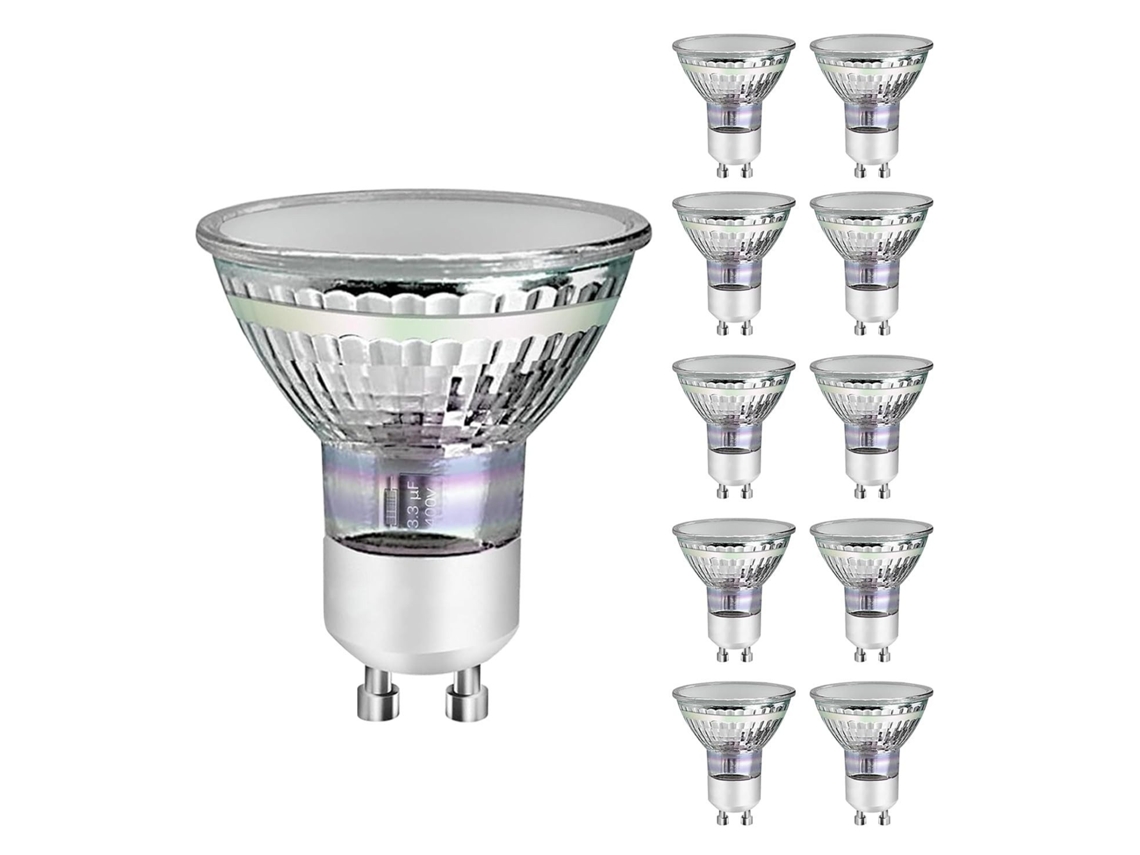 10 bombillas LED GU10 de 3 W y 30 W, luz blanca cálida, ahorro de energía, 3000 K, ángulo de haz de 110°, ZMH