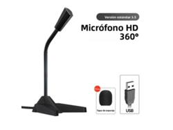 Mini micrófono USB con conector de 3,5 mm, micrófono para juegos con soporte de escritorio Mdug (USB)