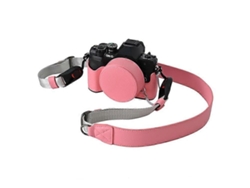 Estuche de cuero para cámara Olympus OM DE M10 Mark IV con tapa de lente y correa para el hombro Facpoet