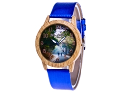 Reloj De Pulsera Analógico De Aleación Con Esfera Redonda, Movimiento De Cuarzo, Para Hombre Y Mujer (azul)