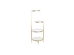 Estante Metal Cristal Dorado 32,5x30x86cm