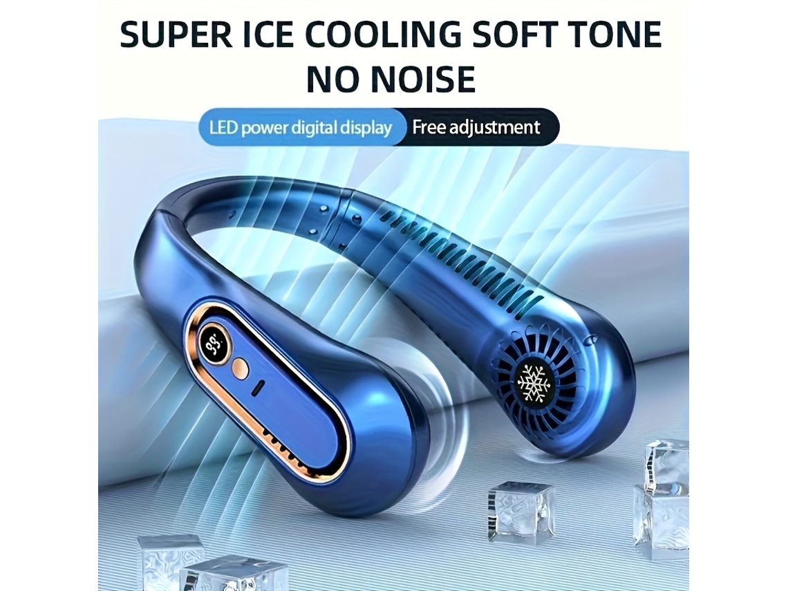 Ventilador De Cuello Usb Portátil: Portátil, Recargable, Refrigeración Flexible De 360°, Funcionamiento Silencioso.