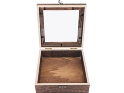 Madera Retro Transparente Guardar Joyas Exhibir Muestras Escritorio Caja Tapa